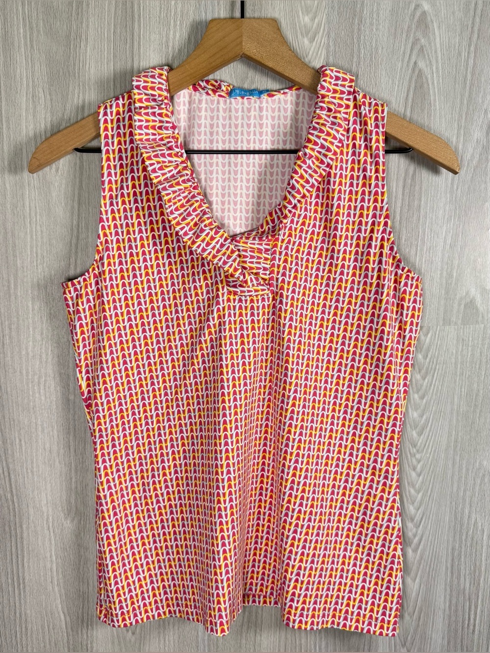 J. MCLAUGHLIN Catalina Cloth Durham Ruffle Sleeveless Fuchsia Top Sz XS